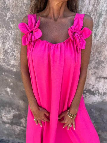Flory | The Sculpted U-Neck Flowing Silhouette Midi
