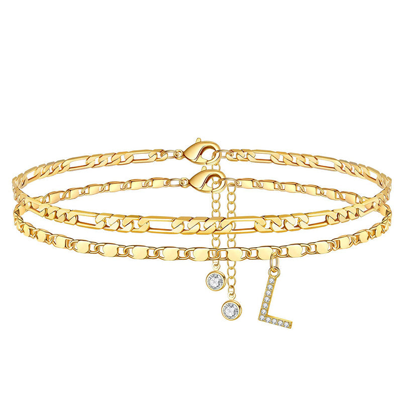 Gold | The Multi-Strand Shimmering Cubic Zirconia Anklet