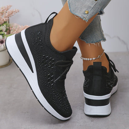 Owen | The Podiatric Cushion-Wedge Rhinestone Sneaker