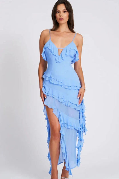 Aiah | The Asymmetrical Cascading Ruffled Party Dress