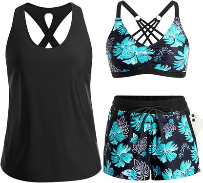 Amy | The Tri-Component Modular Active-Utility Tankini Set