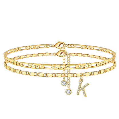 Gold | The Multi-Strand Shimmering Cubic Zirconia Anklet