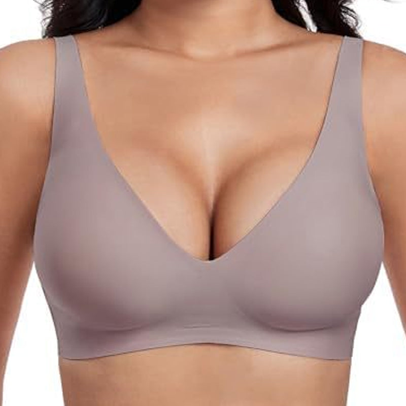Char | The Deep-V Leopard-Plush Underwire-Free Bralette