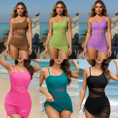 Martha | The High-Compression Sheer Mesh Swim Dress
