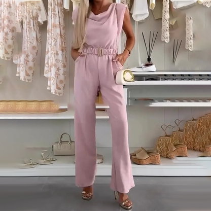 Aimy | The Fluid Cowl-Neck Craterside Wide-Leg Jumpsuit