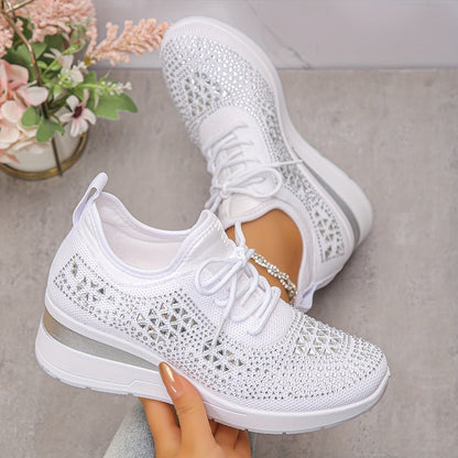 Owen | The Podiatric Cushion-Wedge Rhinestone Sneaker