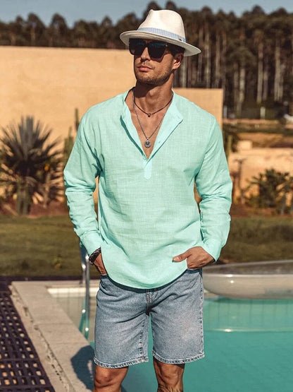 Henley | The Premium Cotton-Hemp Casual Artisan Shirt