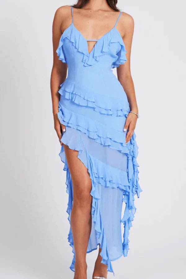 Aiah | The Asymmetrical Cascading Ruffled Party Dress
