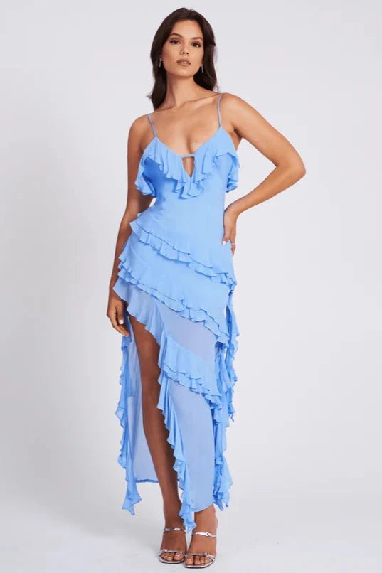 Aiah | The Asymmetrical Cascading Ruffled Party Dress