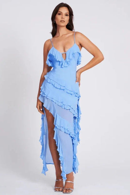 Aiah | The Asymmetrical Cascading Ruffled Party Dress