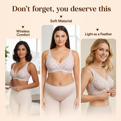 Char | The Deep-V Leopard-Plush Underwire-Free Bralette
