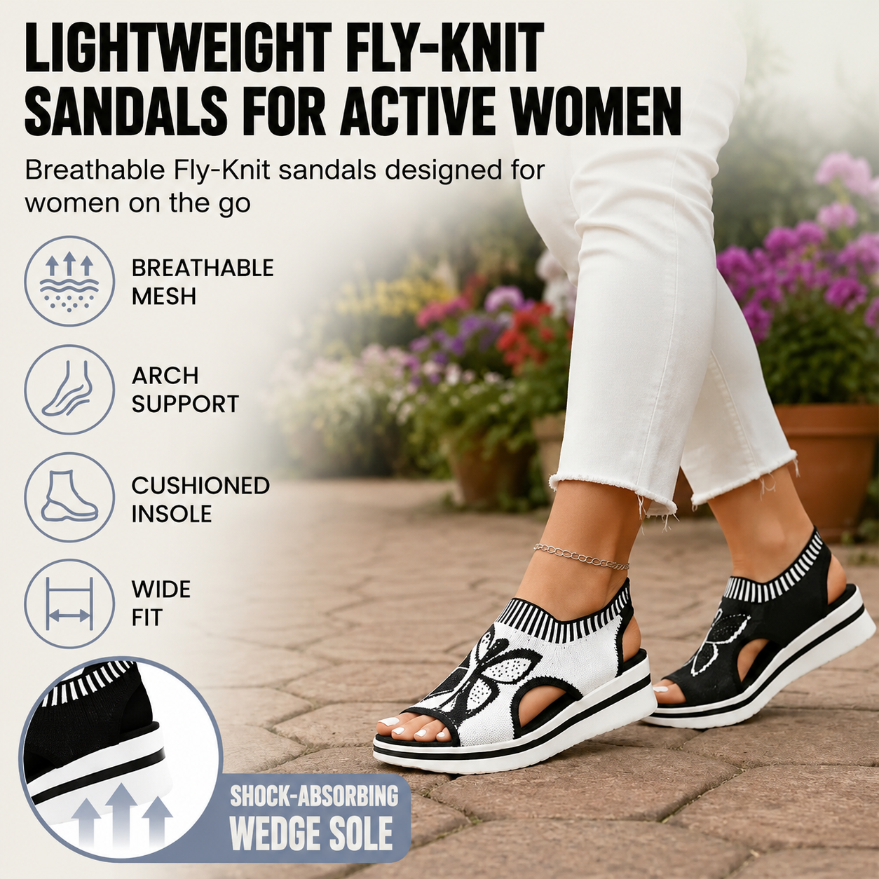 Palma | The Fly-Knit Zero-Gravity Orthopedic Wedge Sandal