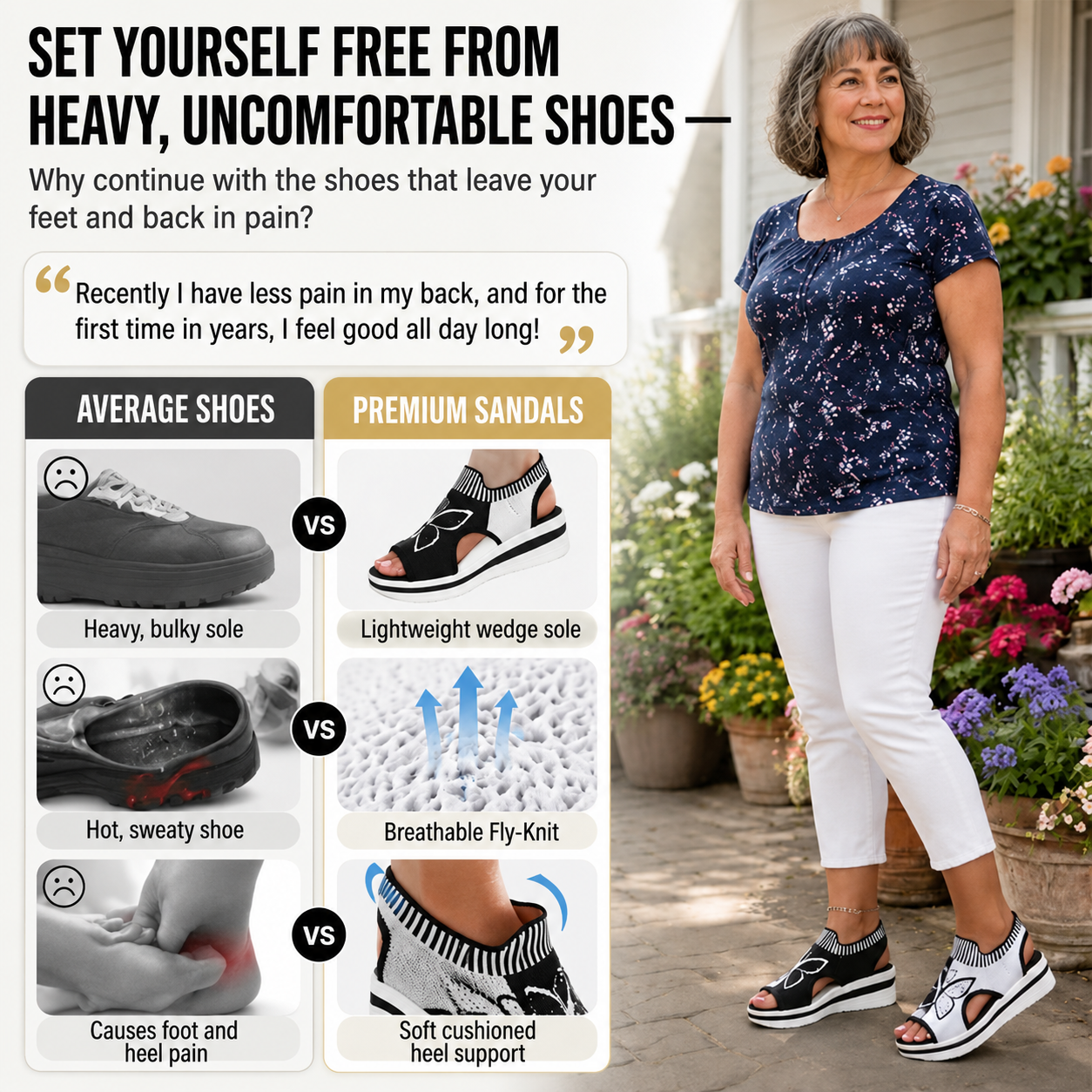 Palma | The Fly-Knit Zero-Gravity Orthopedic Wedge Sandal