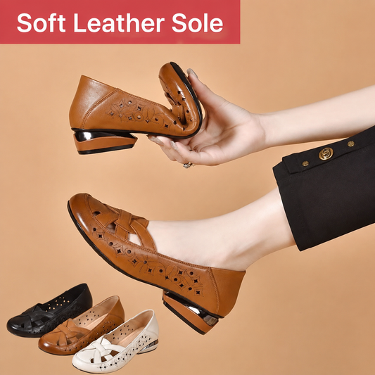Barba |  The Lattice-Woven Vintage Leather Air-Flow Flat