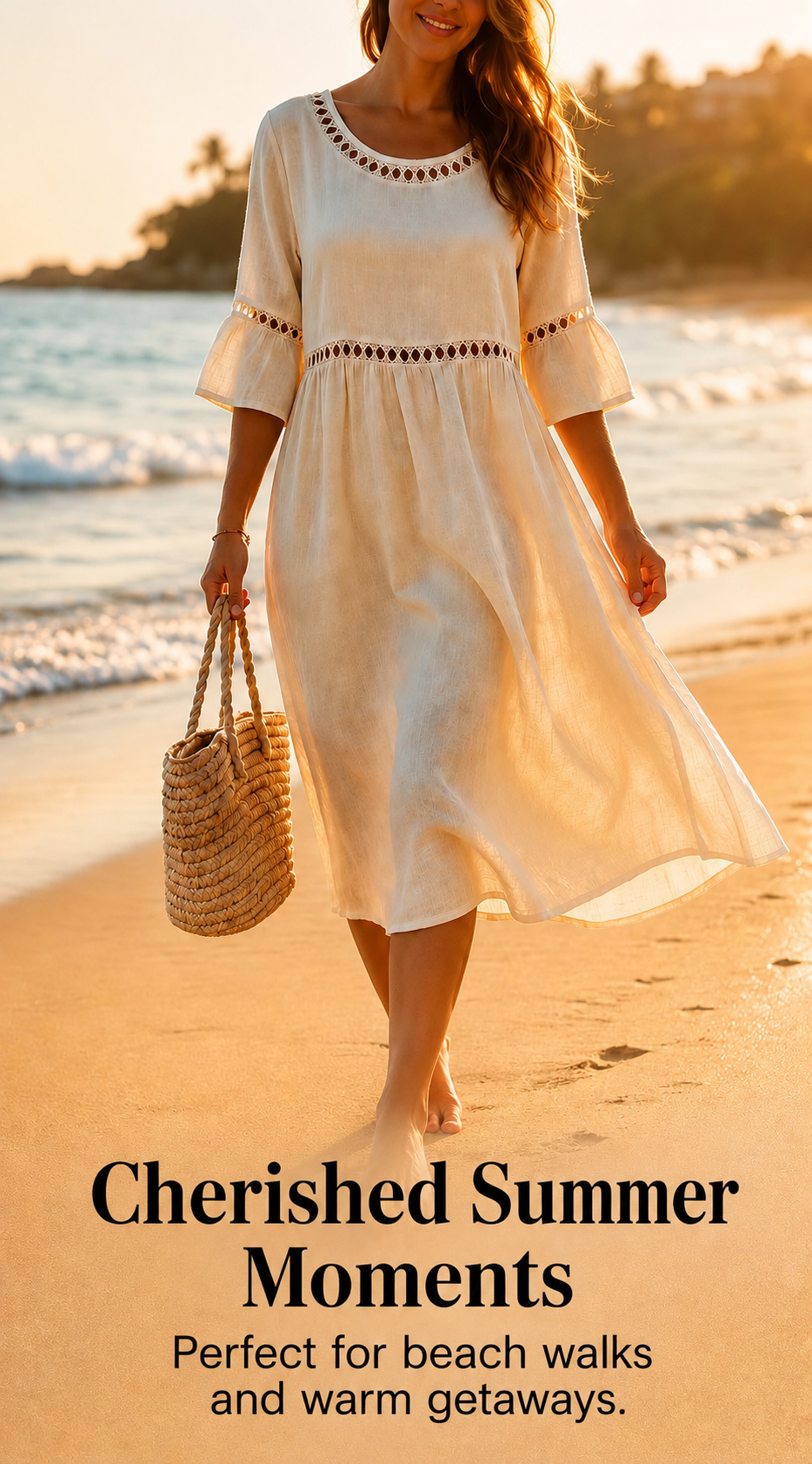 Amara | The Lace-Detailed Cotton-Linen Midi Dress