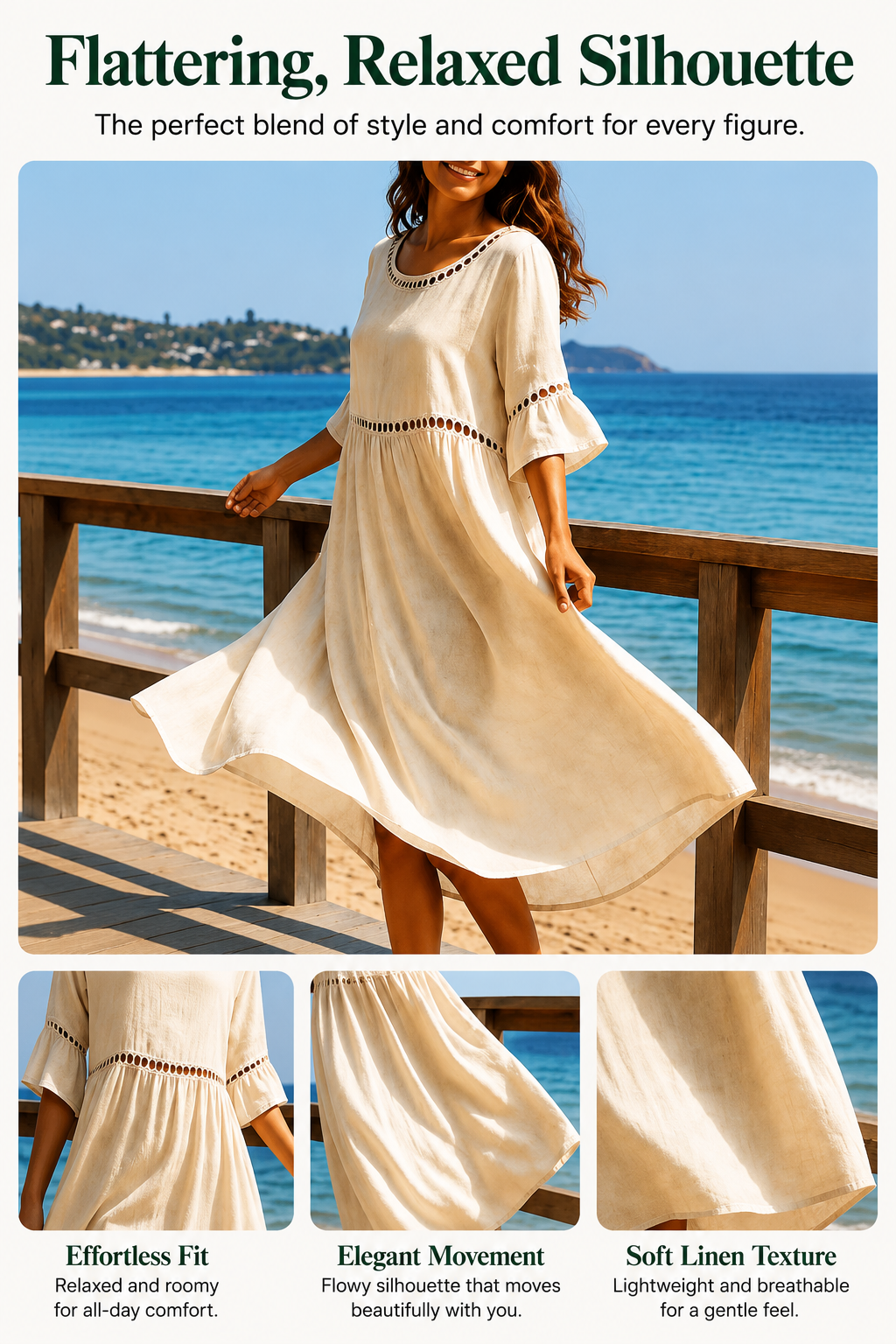 Amara | The Lace-Detailed Cotton-Linen Midi Dress