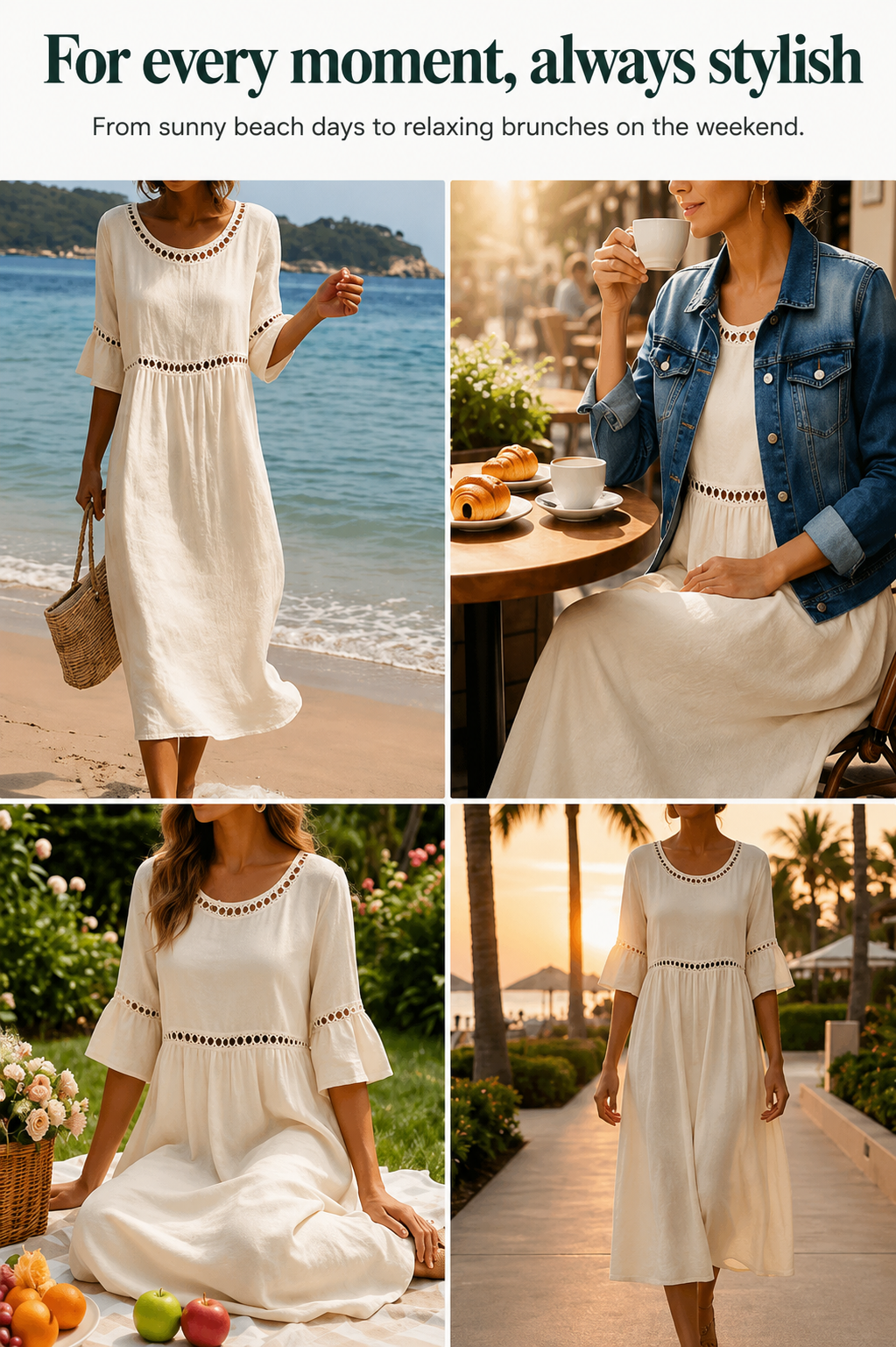 Amara | The Lace-Detailed Cotton-Linen Midi Dress