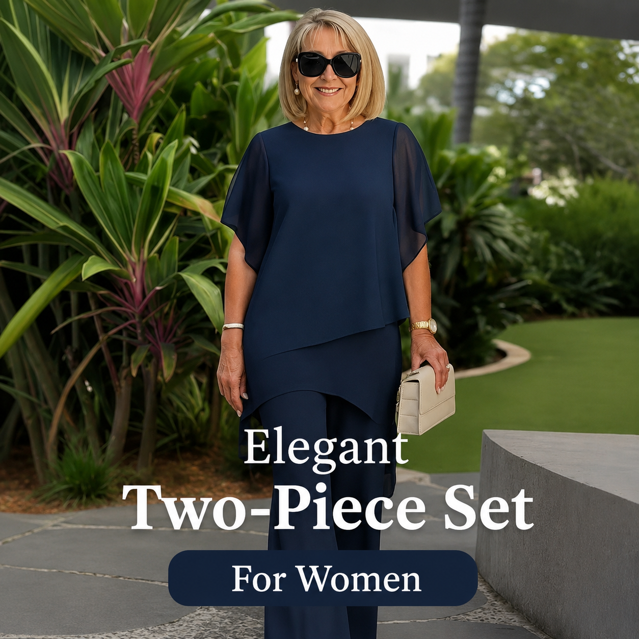 Dana | The Fluid Sheer-Sleeve Wide-Leg Two-Piece Ensemble