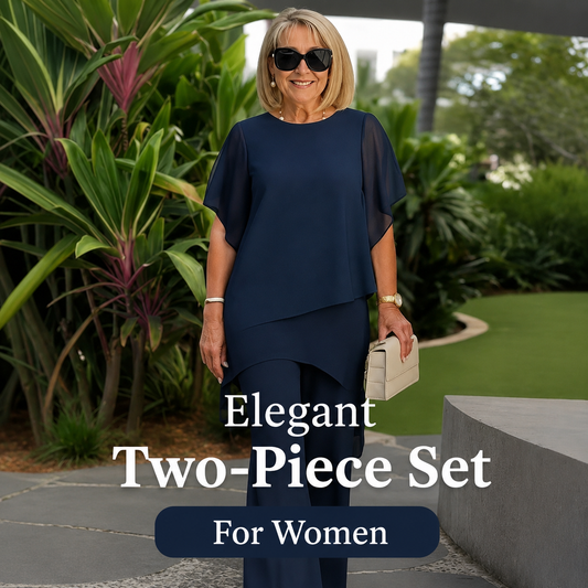 Dana | The Fluid Sheer-Sleeve Wide-Leg Two-Piece Ensemble
