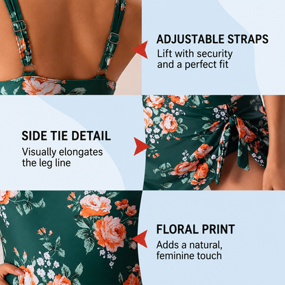 Romee | The Flounce-Skirt Side-Tie One-Piece Swimsuit