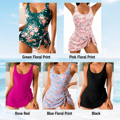 Romee | The Flounce-Skirt Side-Tie One-Piece Swimsuit