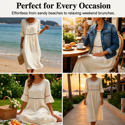 Lena | The Romantic Lace-Trimmed Bohemian Breeze Dress