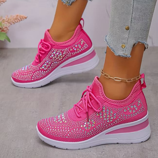 Owen | The Podiatric Cushion-Wedge Rhinestone Sneaker