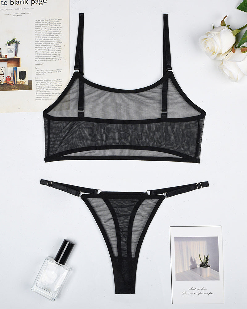 Camisole | The Adjustable See-Through Mesh Lingerie Set