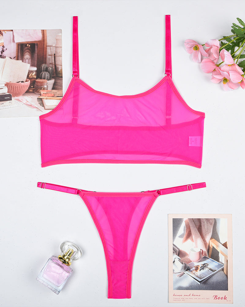 Camisole | The Adjustable See-Through Mesh Lingerie Set