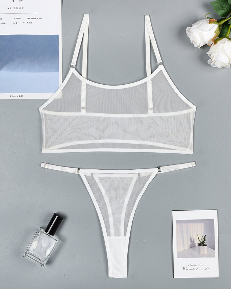 Camisole | The Adjustable See-Through Mesh Lingerie Set