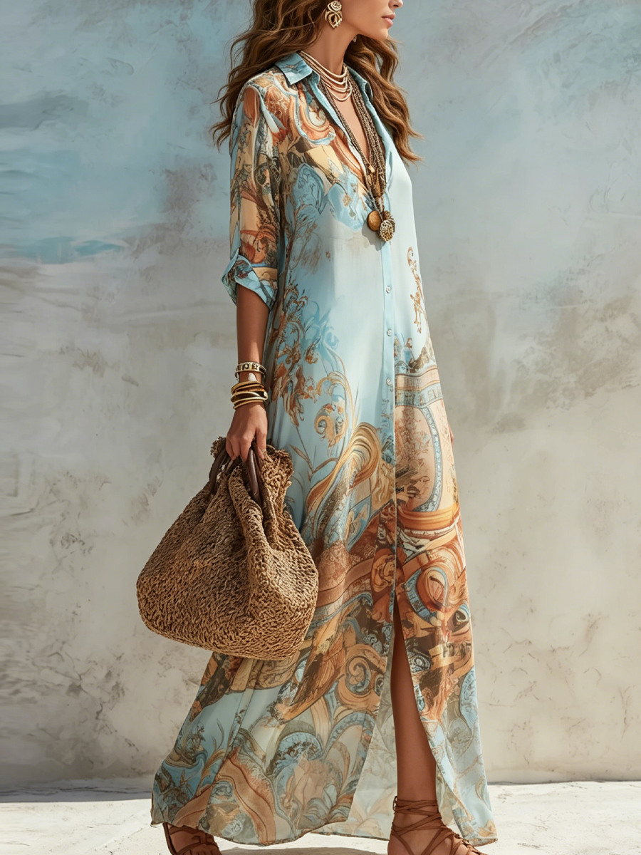 Cleo | The Mediterranean Linen-Style Shirt Dress