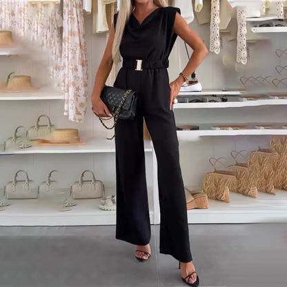 Aimy | The Fluid Cowl-Neck Craterside Wide-Leg Jumpsuit
