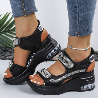 Rhino |  The Cushion-Wedge Rhinestone Orthopedic Platform Sandal