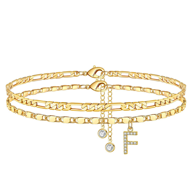 Gold | The Multi-Strand Shimmering Cubic Zirconia Anklet
