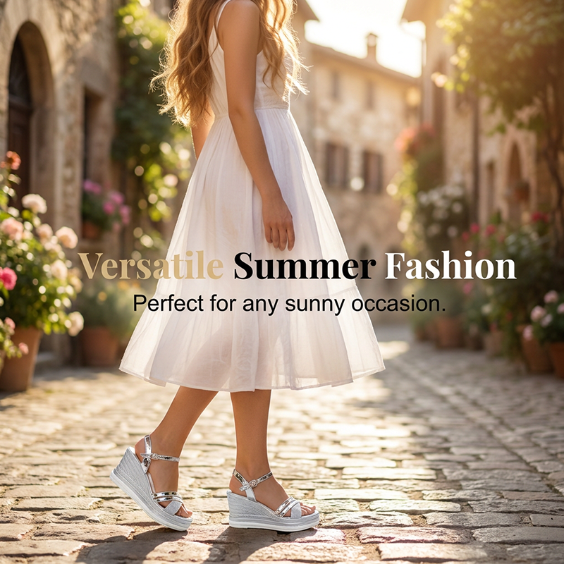 Lane | The Glamour-Accented Metallic Platform Wedge