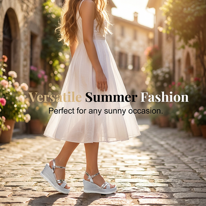 Lane | The Glamour-Accented Metallic Platform Wedge
