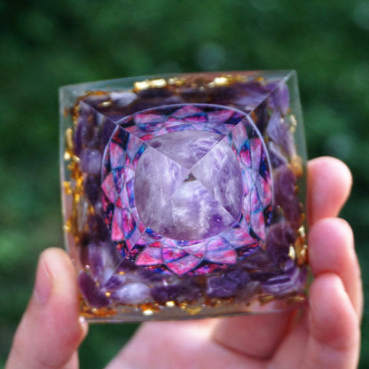 Olivenorma | The Amethyst Sphere Sacred Geometry Orgone Pyramid