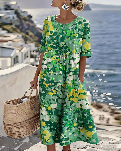 Elena | The Romantic Breezy Floral A-Line Midi Dress