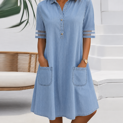 Brittany | The Soft-Touch Denim-Look Shirt Dress