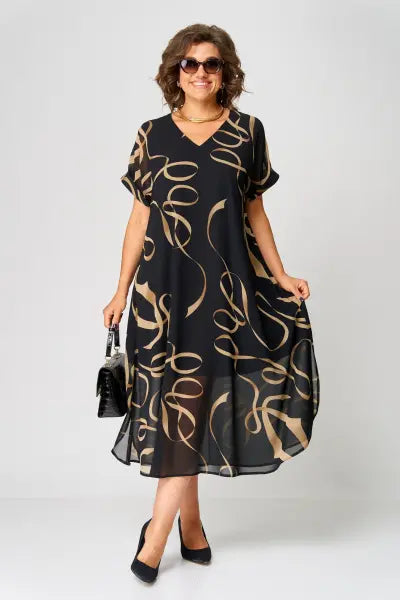 Sina | The Artistic Chiffon A-Line Midi Dress