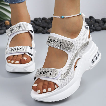 Rhino |  The Cushion-Wedge Rhinestone Orthopedic Platform Sandal