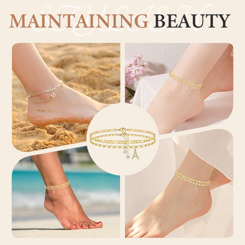 Gold | The Multi-Strand Shimmering Cubic Zirconia Anklet