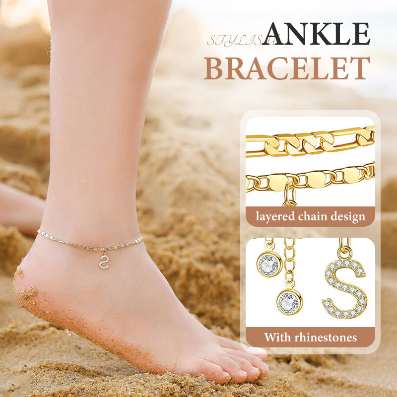 Gold | The Multi-Strand Shimmering Cubic Zirconia Anklet