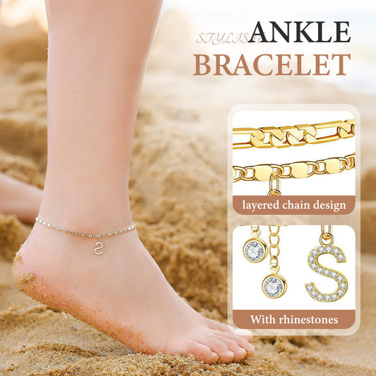 Gold | The Multi-Strand Shimmering Cubic Zirconia Anklet