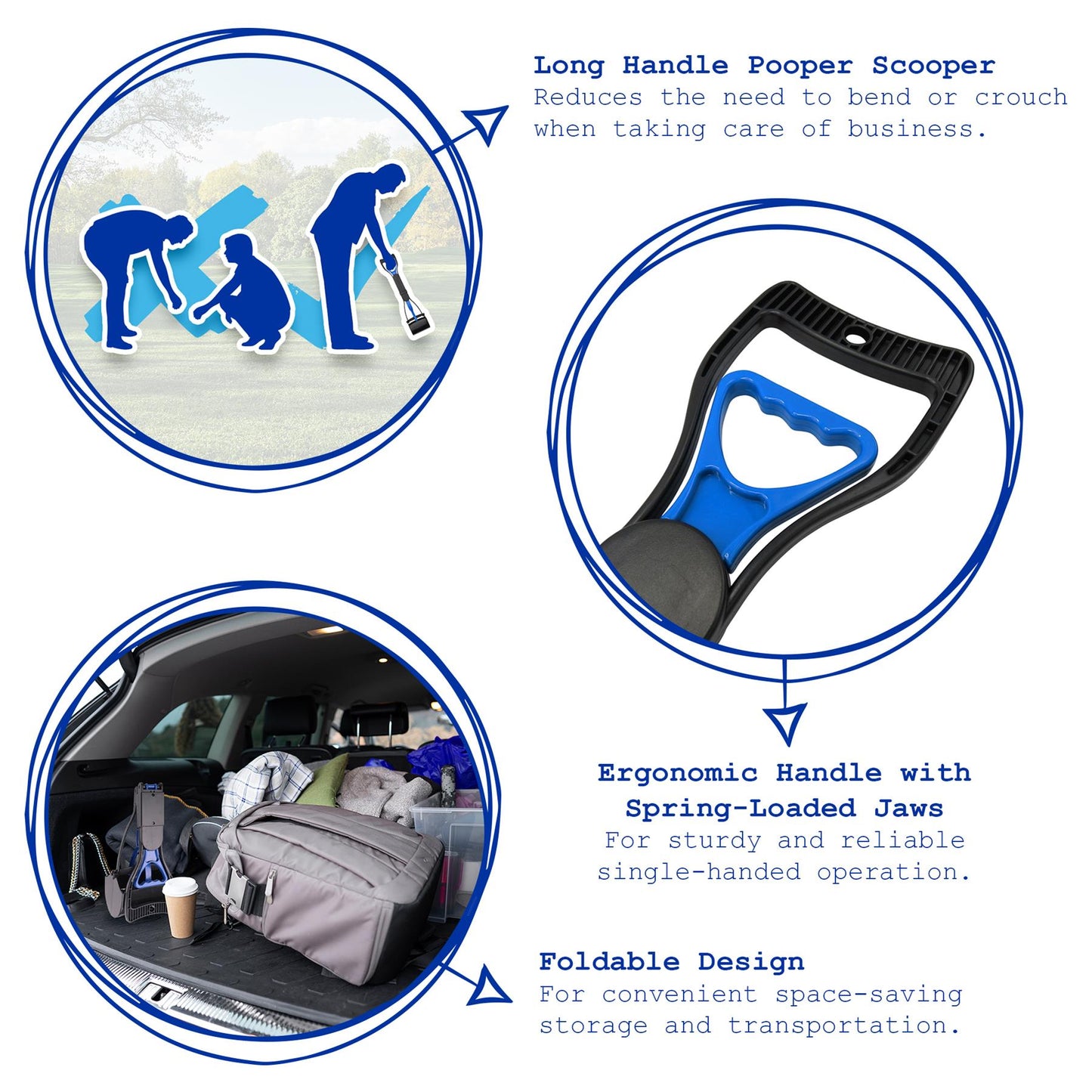 Pooper Scooper | The 60cm Foldable Long-Handle Waste Capture System