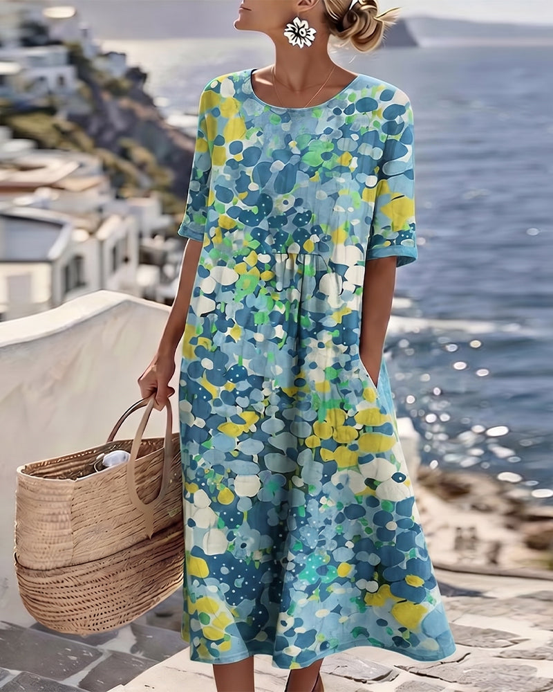 Elena | The Romantic Breezy Floral A-Line Midi Dress