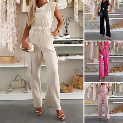 Aimy | The Fluid Cowl-Neck Craterside Wide-Leg Jumpsuit