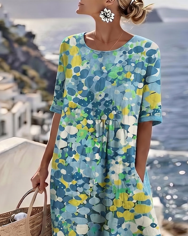 Elena | The Romantic Breezy Floral A-Line Midi Dress