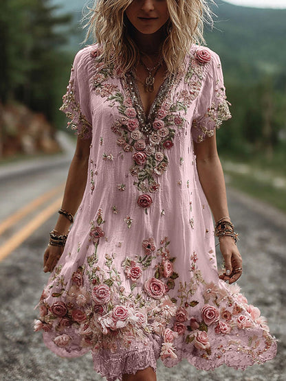 Flower | The Heirloom Embroidered V-Neck Sun Dress