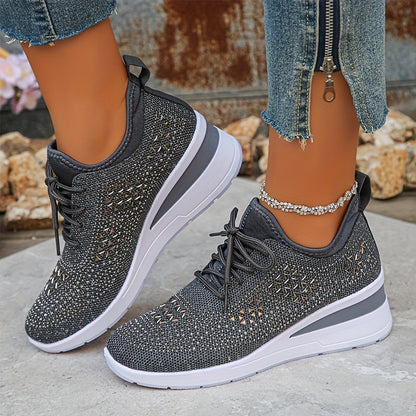 Owen | The Podiatric Cushion-Wedge Rhinestone Sneaker